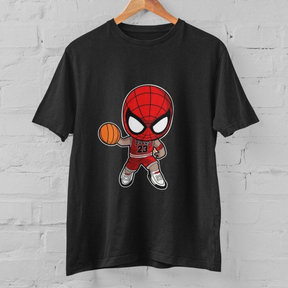 Spider Man Basketball T-Shirt Jordan 23 Bulls Style Superhero Streetwea165